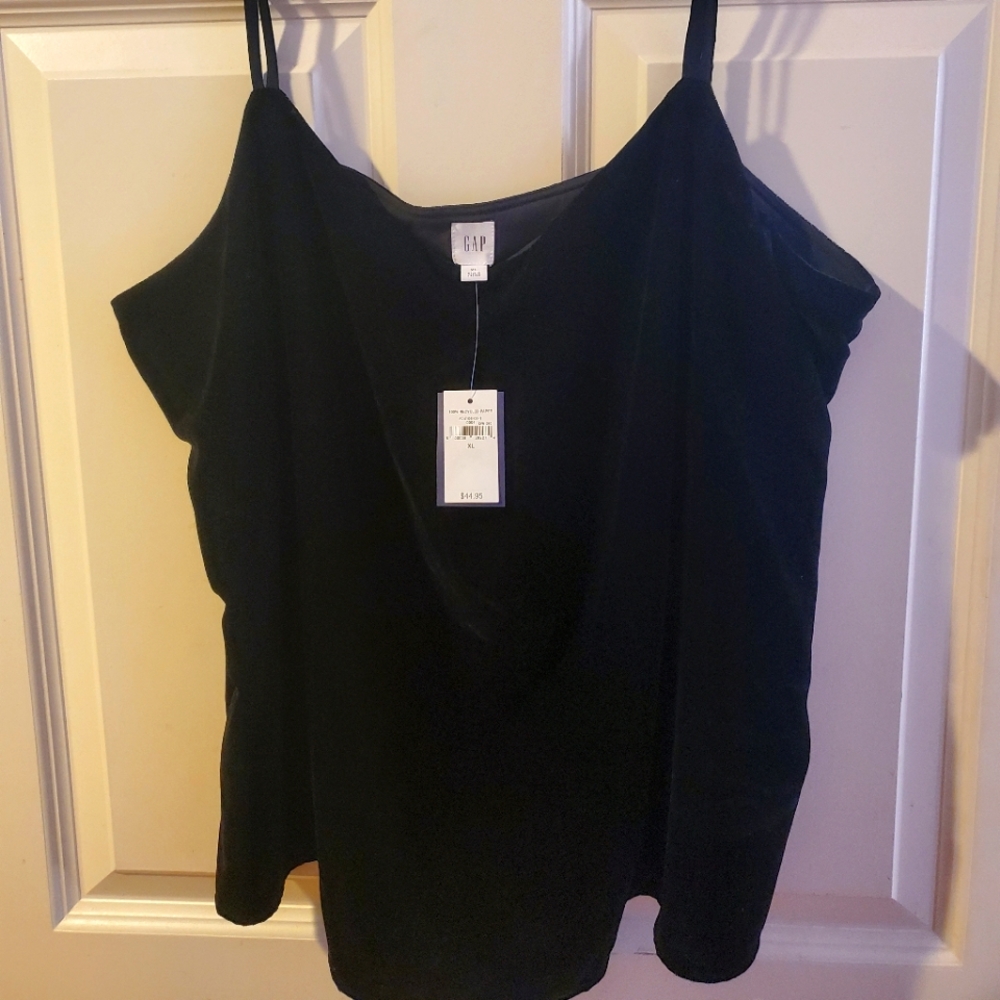 Black Velvet Pleated Cami